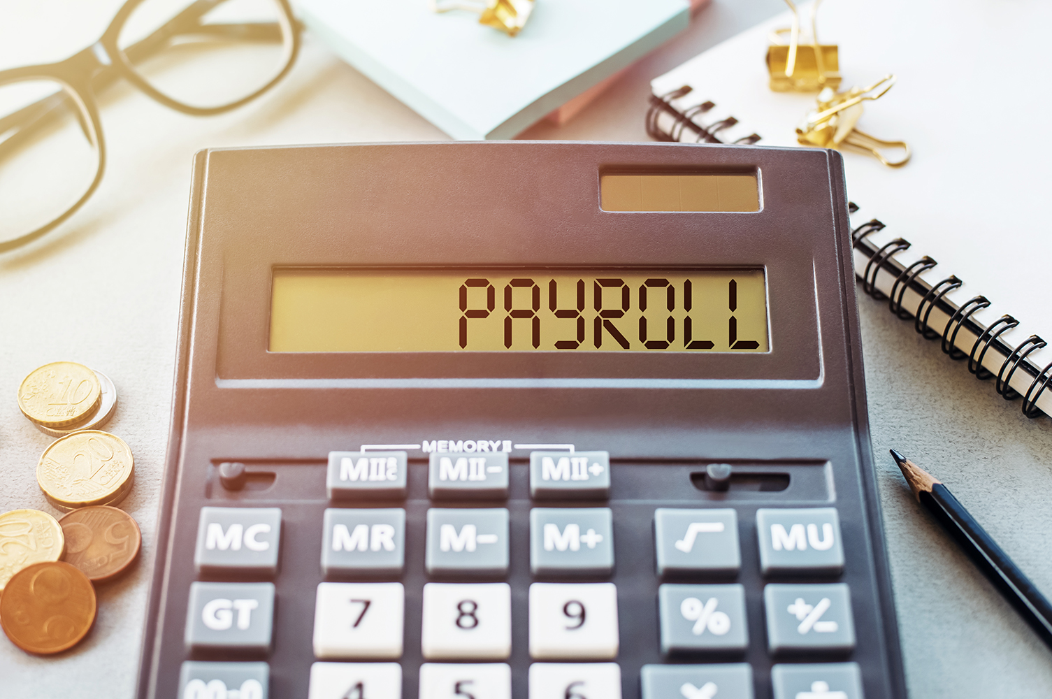 Payroll,Word,Written,On,Calculator.,Business,And,Financial,Concept